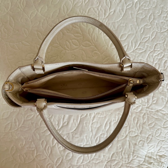 Tory Burch Light Cream Pebbled Leather Satchel - Picture 5 of 10